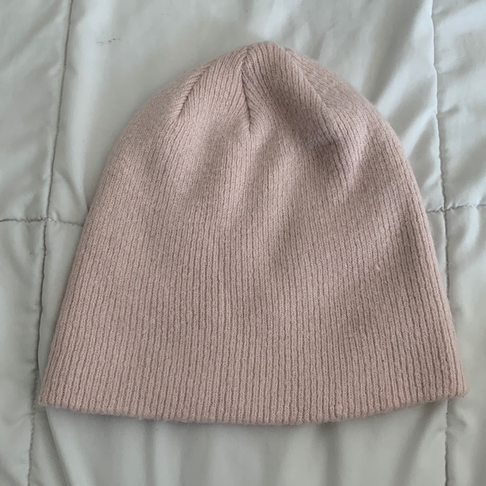 Light pink beanie hat